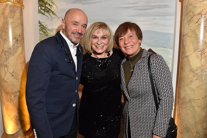 Christian Neureuther und Frau Rosi Mittermaier mit Mary Roos (Mitte)