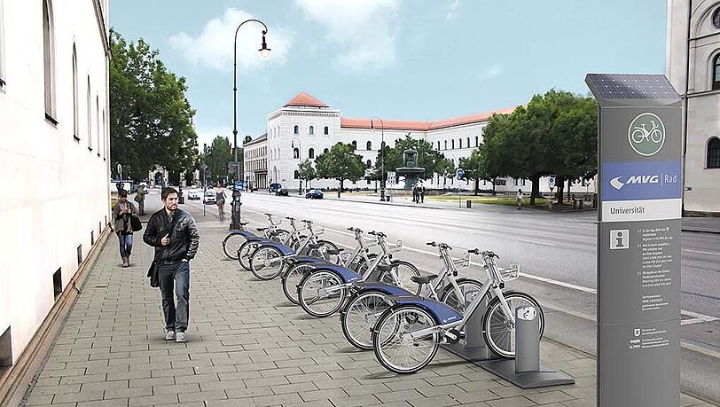 So soll es am Ende aussehen: Eine MVG Rad-Station in der Ludwigstraße. So soll es am Ende aussehen: Eine MVG Rad-Station in der Ludwigstraße.