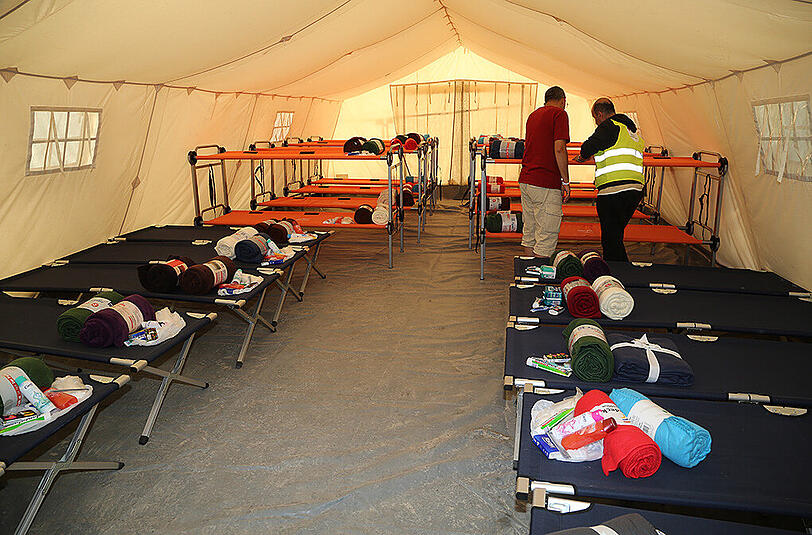 Flüchtlingsunterkunft in Neumünster: Von den bislang rund 200 000 Asylanträgen, die in diesem Jahr gestellt wurden, kamen 97 000 aus Ländern des westlichen Balkans. (Symbolbild)