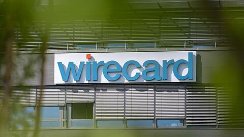 Der Wirecard-Schriftzug an der Zentrale des Unternehmens in Aschheim.