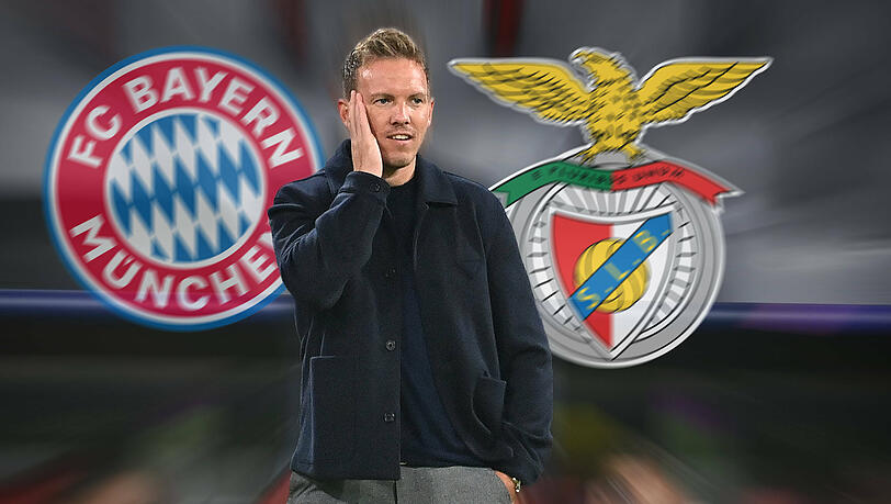 Steht gegen Benfica Lissabon wohl wieder an der Seitenlinie: Bayern-Trainer Julian Nagelsmann.
