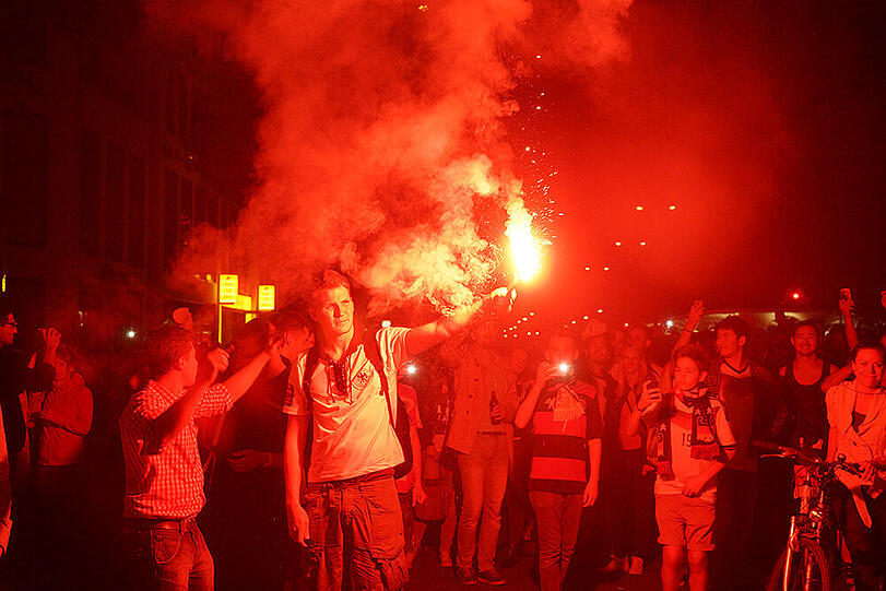 Was für eine Party! Nach dem WM-Sieg herrschte auf Münchens Straßen Ausnahmezustand. Die Bilder.