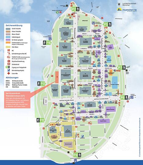Lageplan Oktoberfest Wiesn Zelte 2018