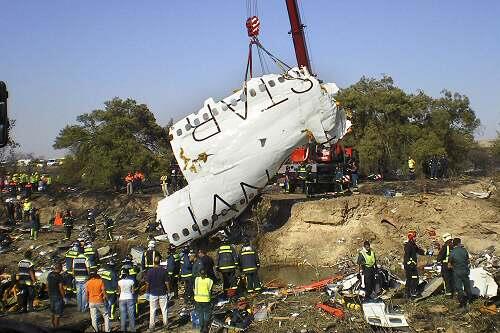 Das Flugzeug nach dem Crash