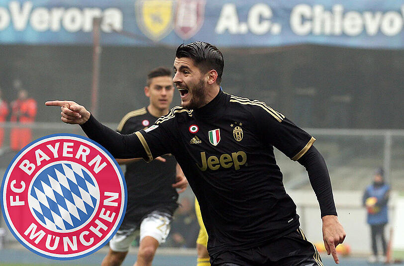 Der spanische Stürmer Alvaro Morata von Juventus Turin steht wohl auf dem Einkaufszettel der Bayern.