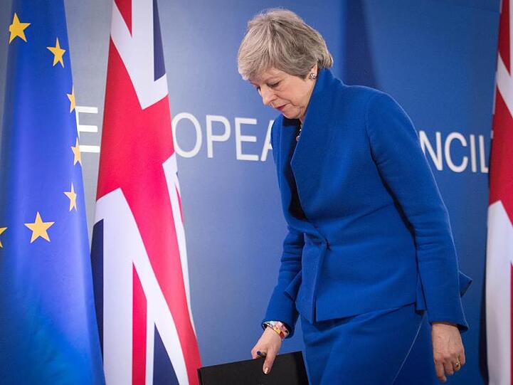 Die britische Premierministerin Theresa May beim Abschluss des EU-Gipfels. Großbritannien bekommt für den Brexit Zeit bis zum 31. Oktober.