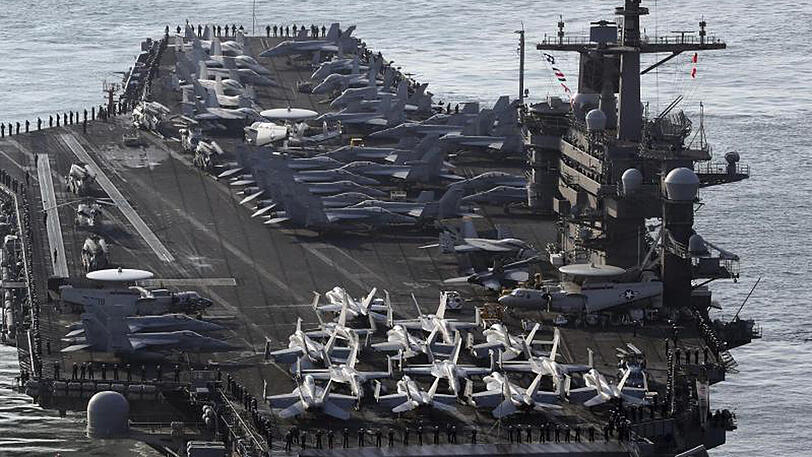 Der US-Flugzeugträger USS Carl Vinson im westlichen Pazifik. Die Spannungen nach Raketentests durch Nordkorea wachsen.