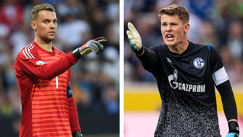 Bekommt von Alex Nübel (re.) Konkurrenz: Nationaltorwart und Bayern-Kapitän Manuel Neuer.