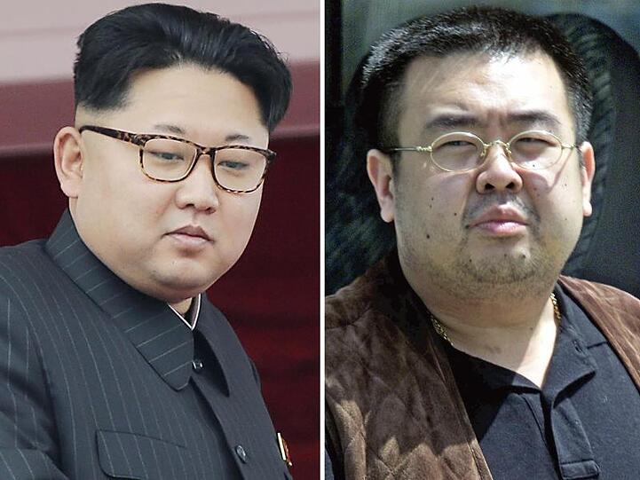 Der nordkoreanische Machthaber Kim Jong Un (l.) und sein Halbbruder Kim Jong Nam.