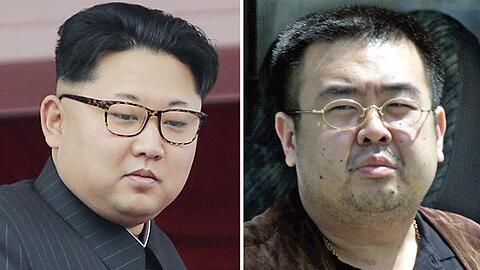 Der nordkoreanische Machthaber Kim Jong Un (l.) und sein Halbbruder Kim Jong Nam.