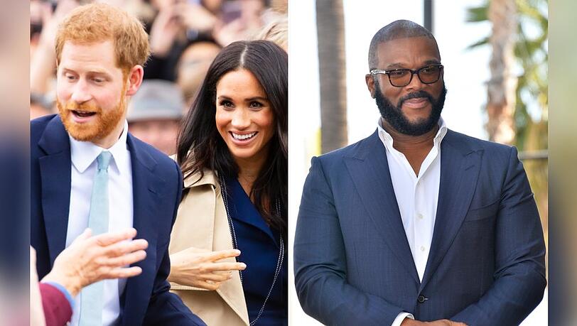 Harry (li.) und Meghan werden Tyler Perry bei einer Gala feiern.