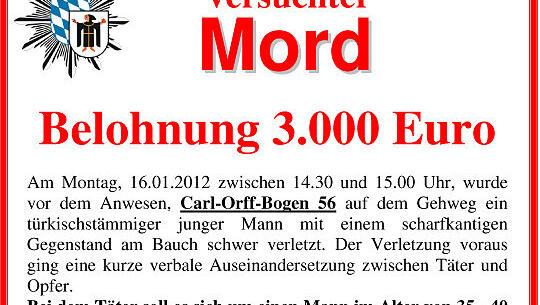 3000 Euro Belohnung: Die Polizei sucht den Messerstecher von Freimann 3000 Euro Belohnung: Die Polizei sucht den Messerstecher von Freimann