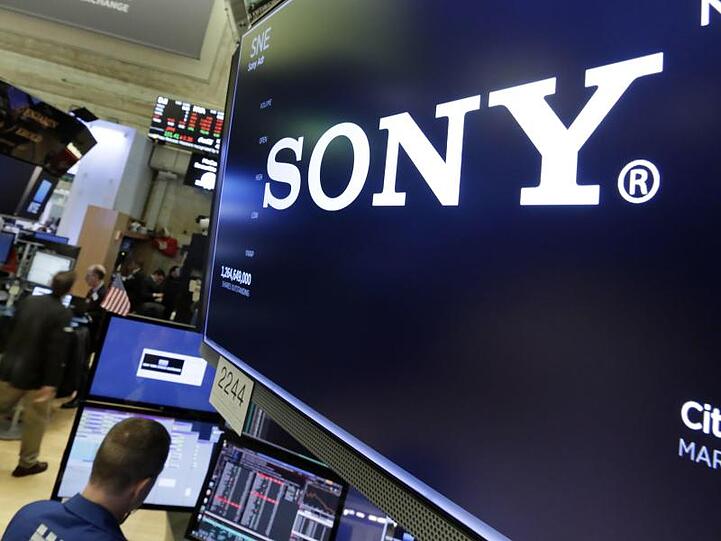 Das Logo von Sony an der New Yorker Börse.