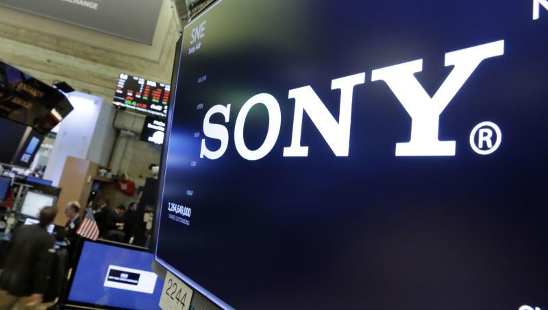 Das Logo von Sony an der New Yorker Börse. Das Logo von Sony an der New Yorker Börse.