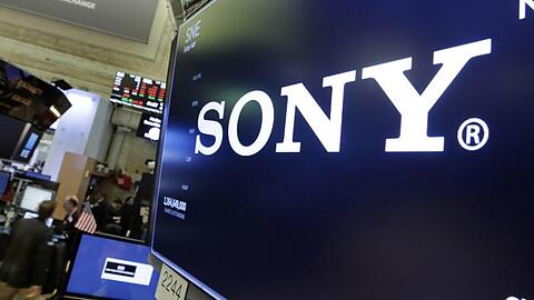 Das Logo von Sony an der New Yorker Börse.