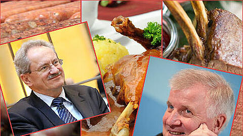 Gänsebraten oder Würste? Karpfen oder einfach in den Urlaub? Das isst die bayerische Politik zum Weihnachtsfest - Klicken Sie sich durch die Menüpläne!