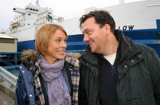 "Polizeiruf 110": Anneke Kim Sarnau und Charly Hübner im Seehafen Rostock.