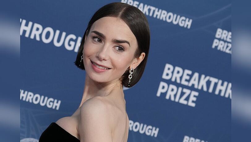 "Emily in Paris"-Star Lily Collins trägt natürlich einen French Bob.