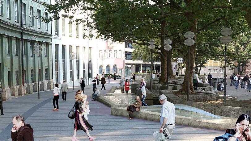 So wird&rsquo;s an der Augustinerstraße: Die Becken vorne gibt&rsquo;s noch nicht.