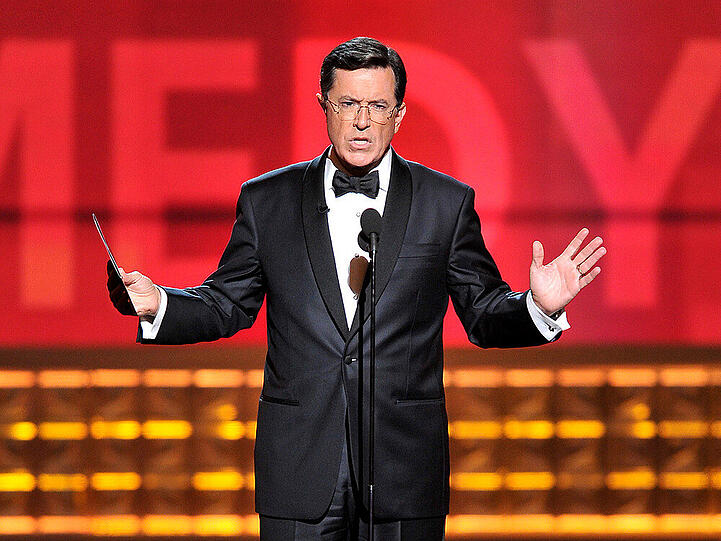 Stephen Colbert - hier bei den Primetime Emmy Awards - hat bereits Erfahrung auf der großen Bühne