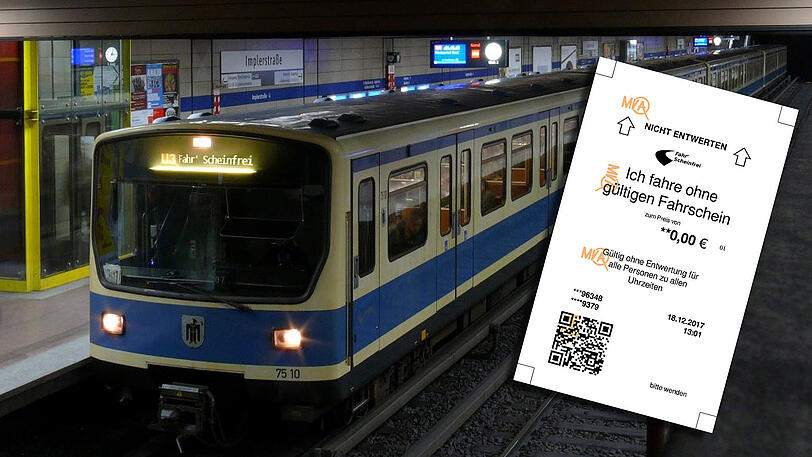 Die Aktion "Fahr' scheinfrei" ruft zum Fahrscheinboykott beim MVV auf.