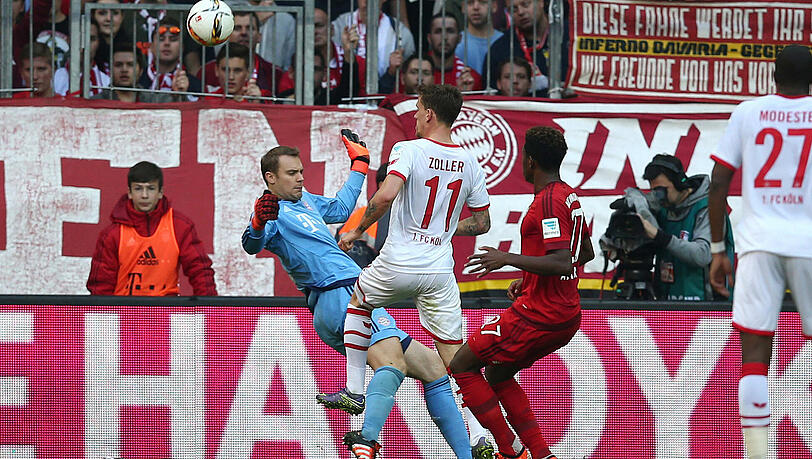 Manuel Neuer: Nach seinem irdischen Moment gegen Arsenal wieder im gewohnten Neuer-Modus. In der Bundesliga heißt das meist: ein paar Bälle fangen, ein paar Pässe spielen, und sonst: Langeweile. So auch gegen Köln. Note: 3. Manuel Neuer: Nach seinem irdischen Moment gegen Arsenal wieder im gewohnten Neuer-Modus. In der Bundesliga heißt das meist: ein paar Bälle fangen, ein paar Pässe spielen, und sonst: Langeweile. So auch gegen Köln. Note: 3.