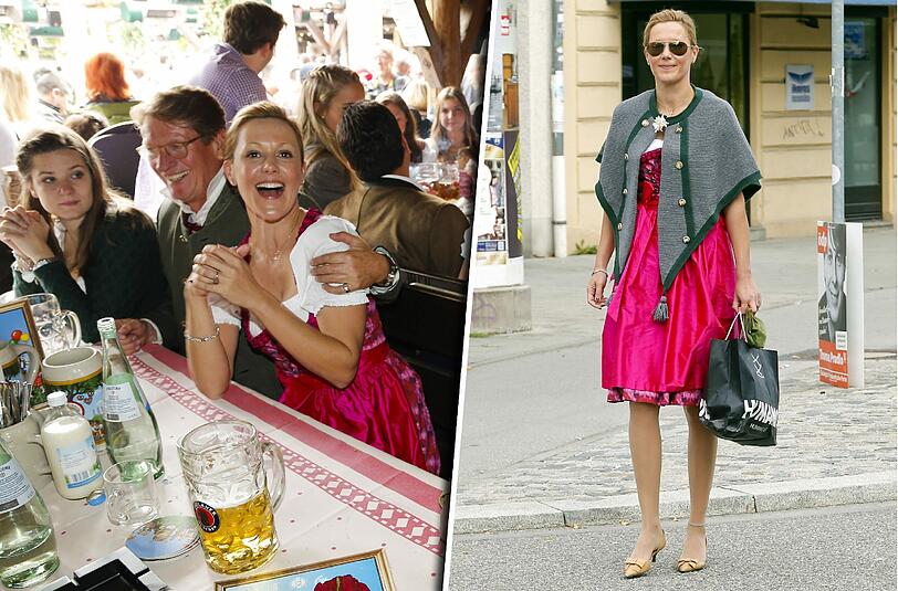 Bettina Wulff zeigte sich am Samstag gut gelaunt auf der Wiesn. Die neue Begleitung war auch dabei. Sehe Sie hier die Bilder von Bettina Wulff im Käfer-Zelt.