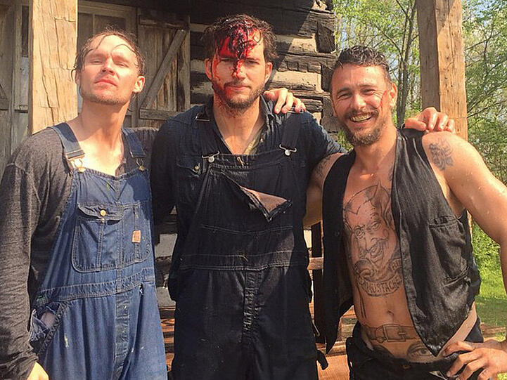 Abseits des Drehs: Josh Hartnett, Ashton Kutcher und James Franco (v.l.n.r)