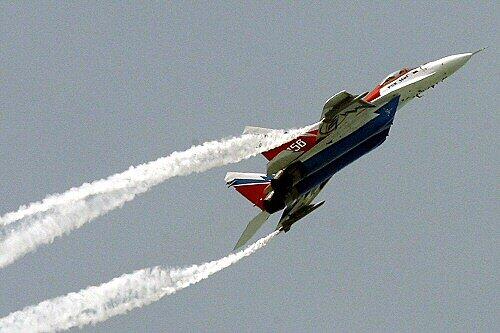 Russischer Militärjet: Mig-29 beim Showflug