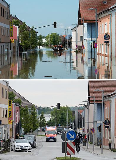 Aktuelle Bilder vom Hochwasser in Deggendorf: Die Lage ist weiter kritisch. Die Bürger sorgen sich um die Dämme. Die A92 ist wieder geöffnet.