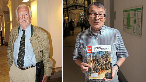 Der Präsident: Hans W. (linkes Bild) und einer von fünf Klägern, Manfred K. mit der Vereinszeitschrift.