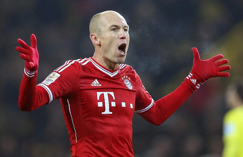 Arjen Robben - der Holländer diesmal wieder als Rechtsaußen, zuletzt überzeugte er mit Treffern in Dortmund und Moskau.