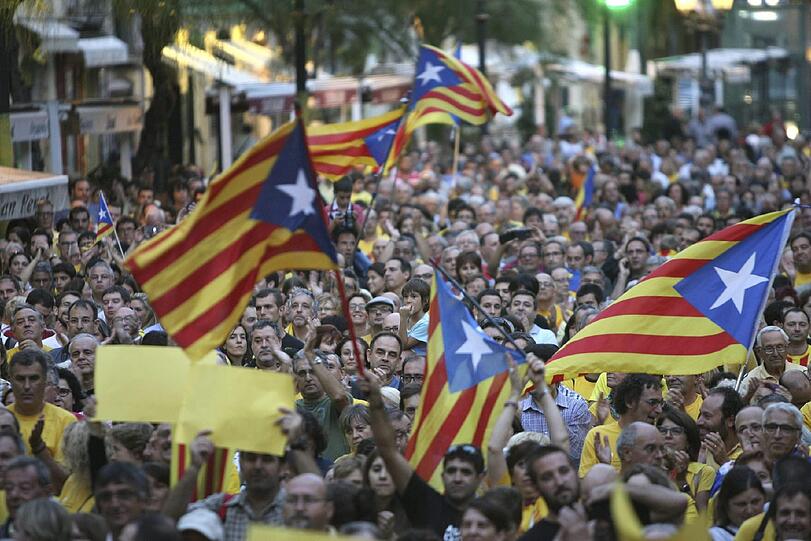 Sauer auf die Regierung in Madrid: Monatelang demonstrierten verärgerte Katalanen für die Unabhängigkeit ihrer Region.