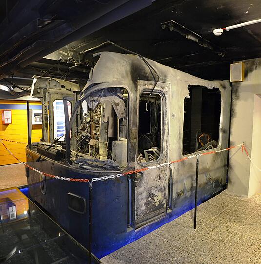 Eine U-Bahn im Feuerwehrmuseum.