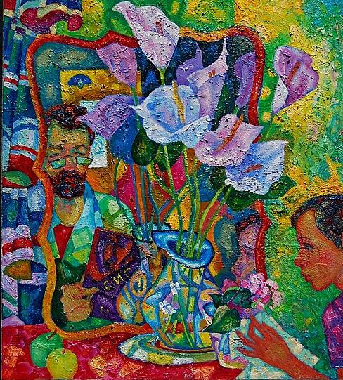 Unter dem Titel &bdquo;Musik der Farben&ldquo; stellt der Maler Michail Tschernjavski seine Bilder aus.