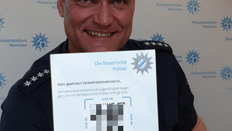 So sieht die Bürgerbenachrichtigung aus, die der Verkehrsteilnehmer bei einem Verstoß erhält. (Der QR-Code wurde von der Redaktion gepixelt.) So sieht die Bürgerbenachrichtigung aus, die der Verkehrsteilnehmer bei einem Verstoß erhält. (Der QR-Code wurde von der Redaktion gepixelt.)