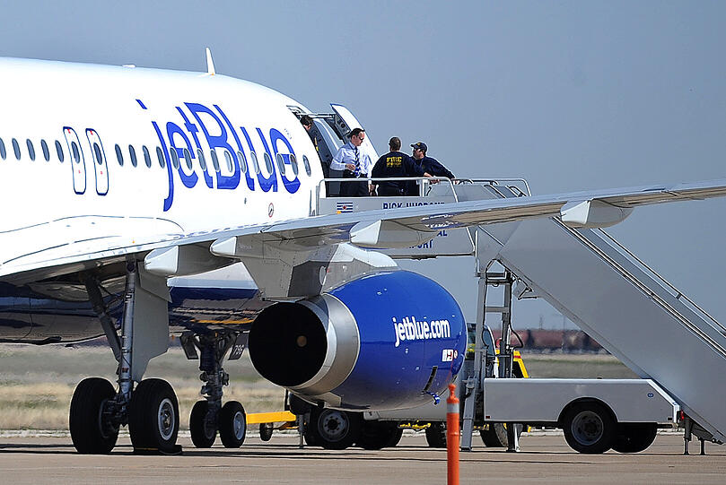 Die JetBlue-Maschine nach der unplanmäßigen Landung in Amarillo.