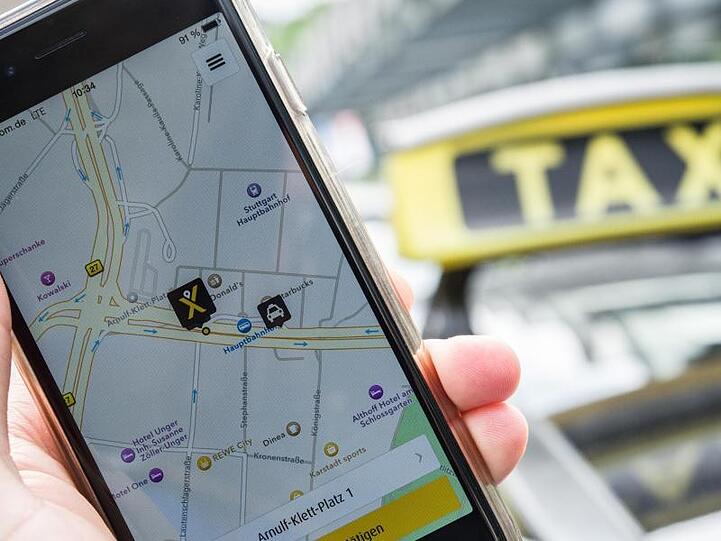 Die MyTaxi-App, die heute unter dem Namen Free Now Fahrten vermittelt.