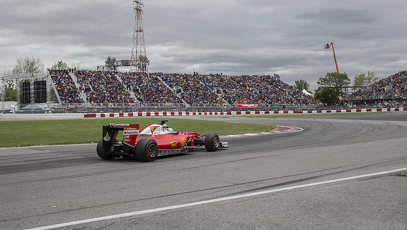 Sebastian Vettel im Ferrari beim Großen Preis von Kanada im Juni vergangenen Jahres. Sebastian Vettel im Ferrari beim Großen Preis von Kanada im Juni vergangenen Jahres.