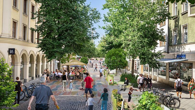 So hatten sich die Grünen die Fußgängerzone Weißenburger Straße in München eigentlich vorgestellt.