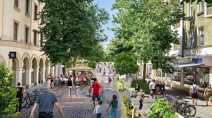 So hatten sich die Grünen die Fußgängerzone Weißenburger Straße in München eigentlich vorgestellt.
