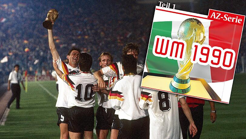 Da ist das Ding! Augenthaler (l.) mit Matthäus und dem WM-Pokal. Da ist das Ding! Augenthaler (l.) mit Matthäus und dem WM-Pokal.