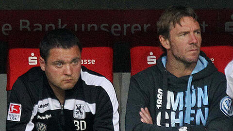 Von links: Denis Bushuev und TSV-1860-Co-Trainer Markus von Ahlen
