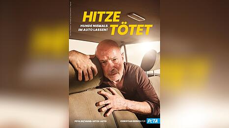 Tödliche Hitze im Auto - Schauspieler Christian Berkel demonstriert beim Foto-Shooting das Leid der eingesperrten Vierbeiner.