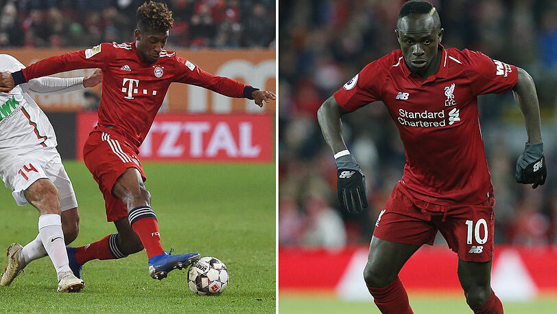 Kingsley Coman (22) &ndash; Sadio Mané (26) - Fuss: "Mané ist ebenso schnell, trickreich und abschlussstark, hat 13 Pflichtspieltore erzielt, Coman wurde erst zuletzt torgefährlicher. Für Bayern wird es enorm wichtig, dass er zu 100 Prozent fit ist. Wenn ja, ist er auch frei im Kopf? Ohne Angst vor einer erneuten Verletzung? Daher geht das Duell doch an den Senegalesen." Stand: 5,0:5,0