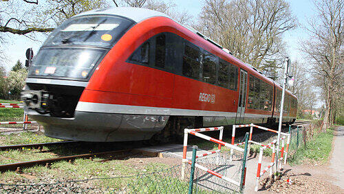 Die Umlaufsperre am Bahnübergang in Ziegelstein führt Passanten nur in eine Richtung. Die Umlaufsperre am Bahnübergang in Ziegelstein führt Passanten nur in eine Richtung.