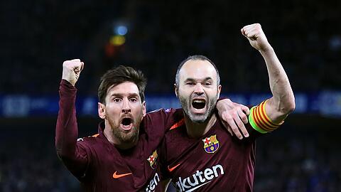 Zwei Große des Weltfußballs: Lionel Messi und Andrés Iniesta