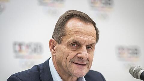 DOSB-Präsident Alfons Hörmann nimmt an einer Pressekonferenz teil.