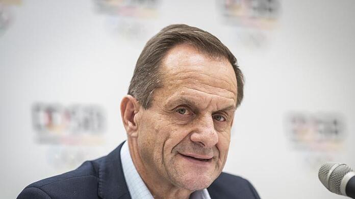 DOSB-Präsident Alfons Hörmann nimmt an einer Pressekonferenz teil.