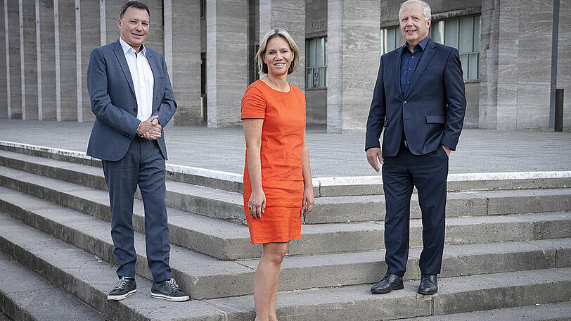 Volker Herres, Christine Strobl und ARD-Vorsitzender Tom Buhrow (v.l.n.r.)